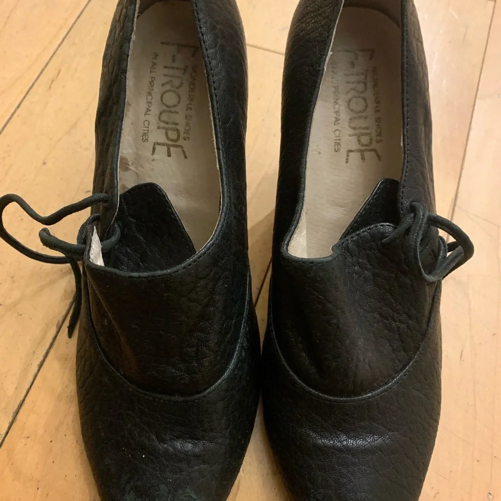 Vintage F-Troupe Black‎ Pebbled Leather Pumps